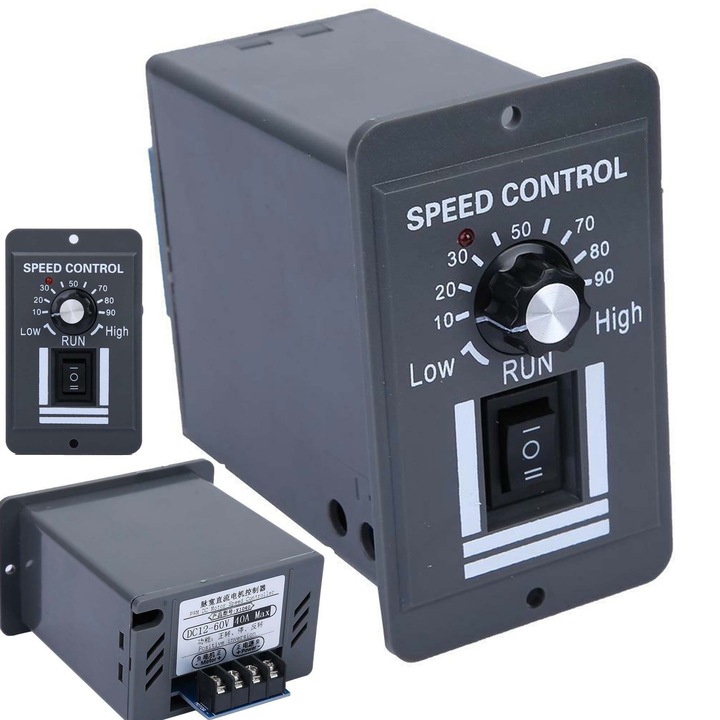 Regulator PWM, controler de viteza al motorului, stanga-dreapta, intr-o carcasa de 9V-60V 40A