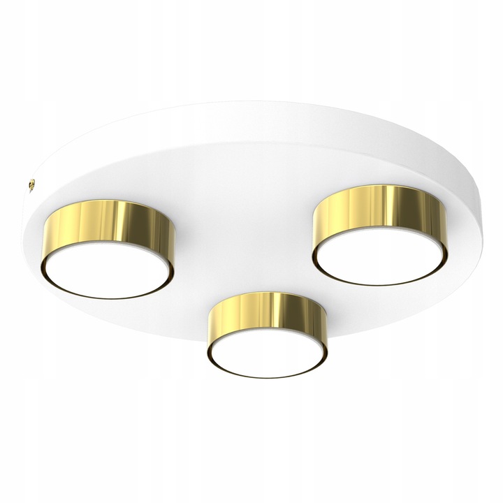 Лампа за таван Moonlight Alfa, метал, бял/златист, 30x8см, модерен дизайн