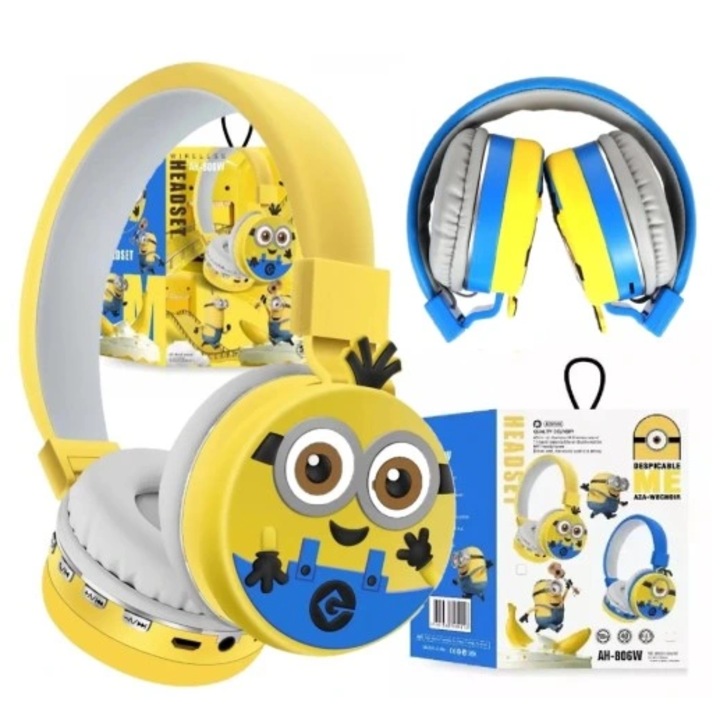 Vezeték nélküli gyerek fejhallgató, AjieQaQ, összecsukható, többszínű