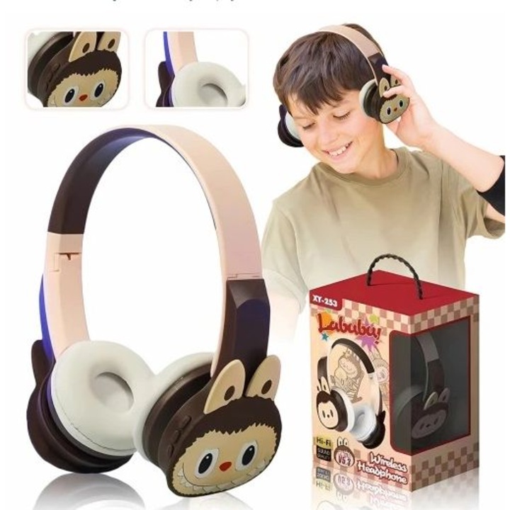 Vezeték nélküli fejhallgató gyerekeknek, AjieQaQ, összecsukható, Bluetooth 5.0