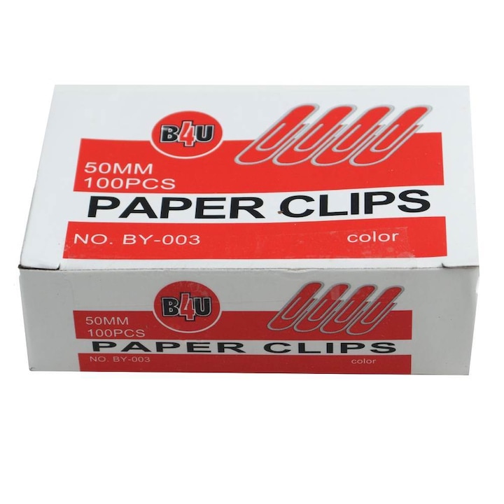 Agrafe de birou, metal, 50 mm, 100 buc/cutie, B4U