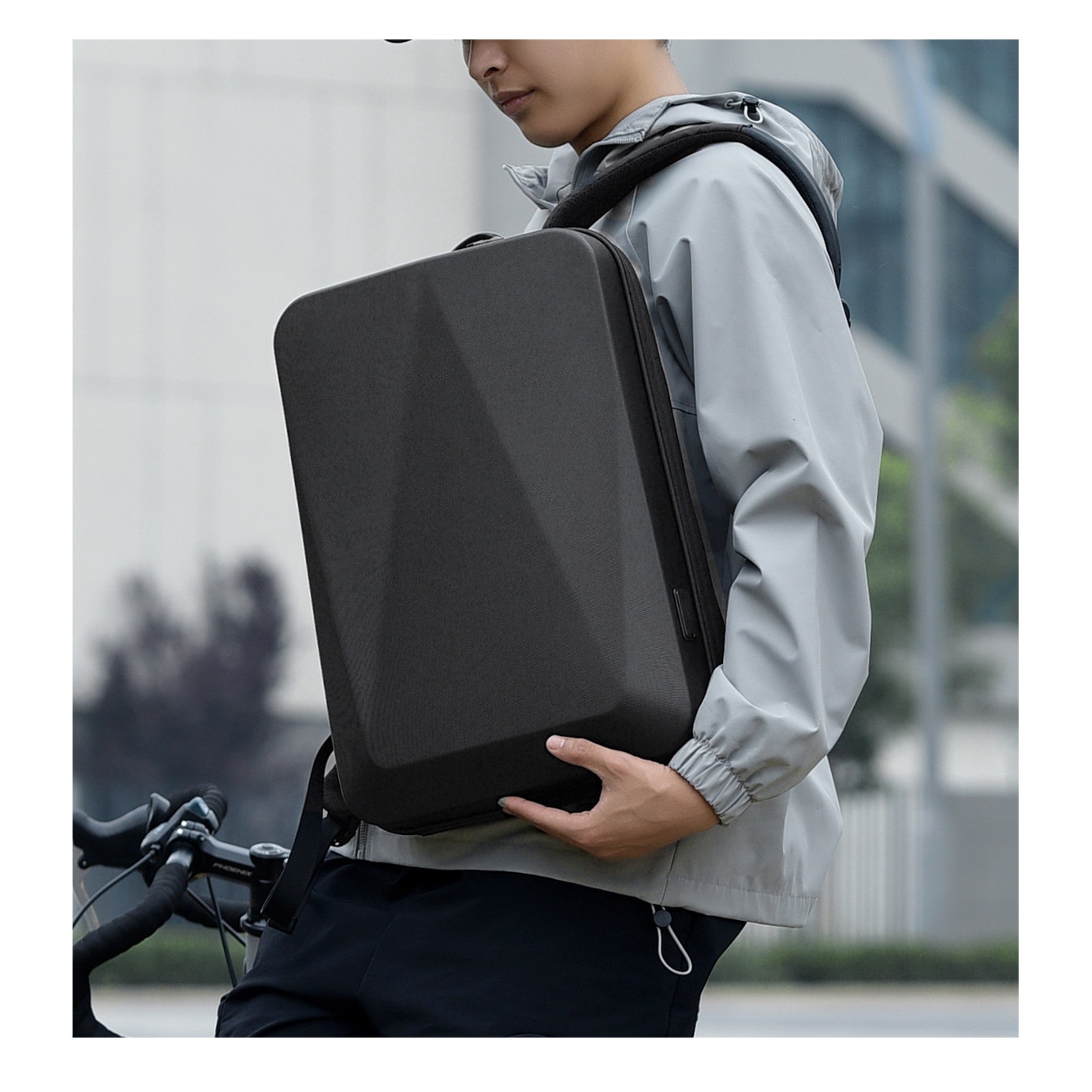 Rucsac laptop Cracos, antifurt, impermeabil, cu port USB, 15.6", 45x30x9cm, negru