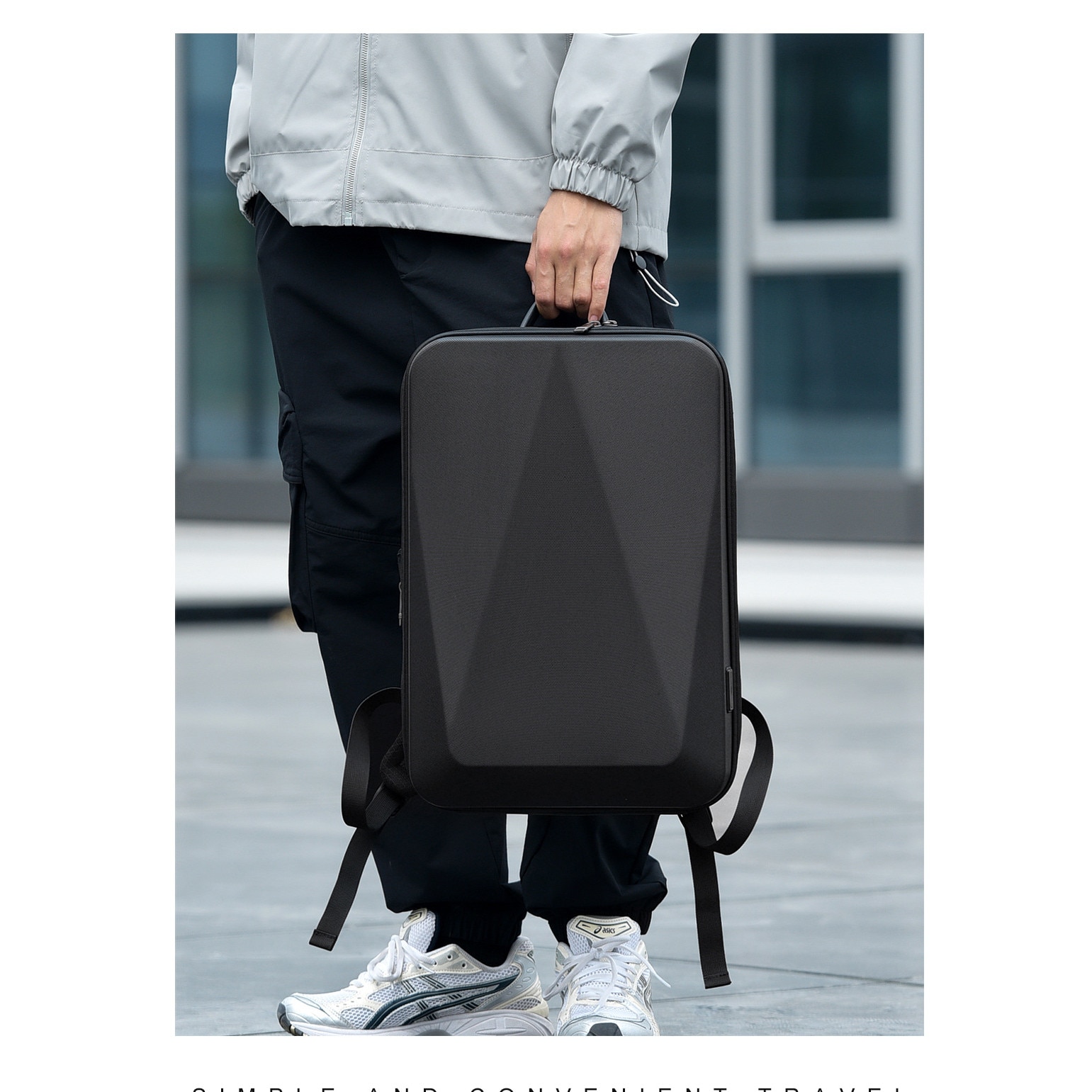 Rucsac laptop Cracos, antifurt, impermeabil, cu port USB, 15.6", 45x30x9cm, negru