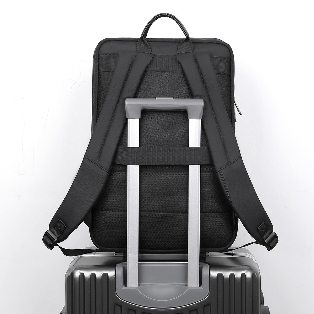 Rucsac laptop Cracos, antifurt, impermeabil, cu port USB, 15.6", 45x30x9cm, negru