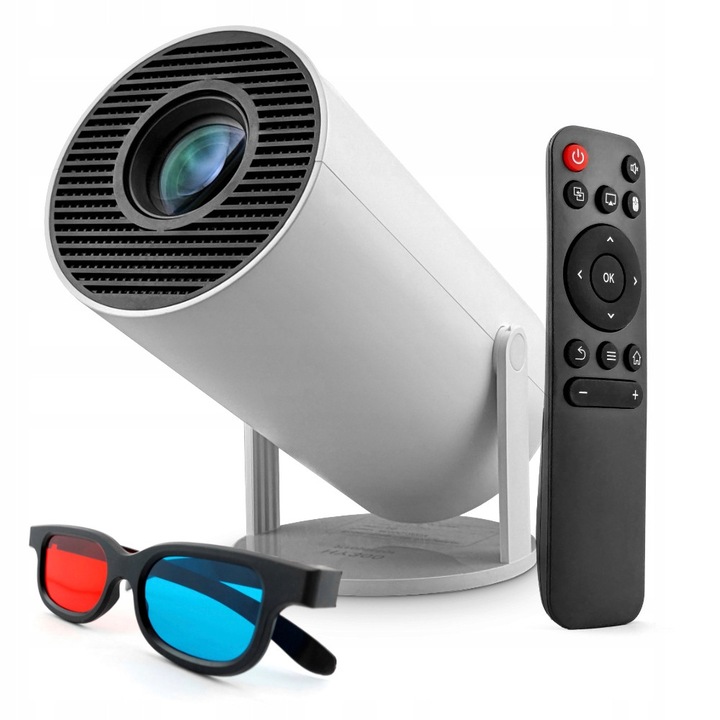 Mini proiector GOMEDIA HY300 Pro, 1280x720px, 5000 lumeni, Wi-Fi, Bluetooth, 142x90mm, set cu ochelari 3D