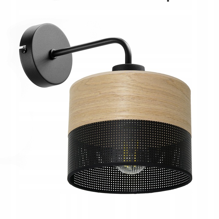 Аплик Moonlight, модел ML1009, метал/тъкан, 1x60W, черен, 22x31см