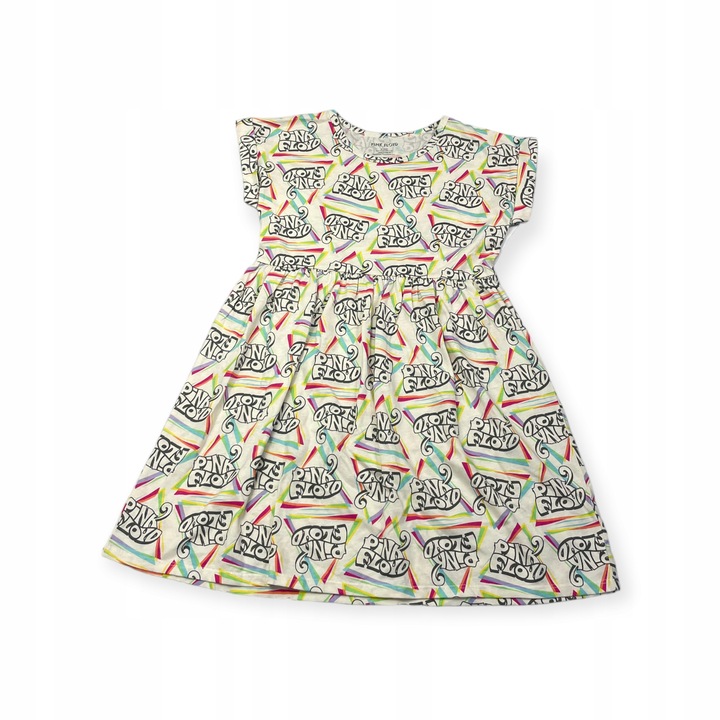 Rochie fete, PINK FLOYD, maneca scurta, bumbac/poliester, multicolor, 122-128 CM