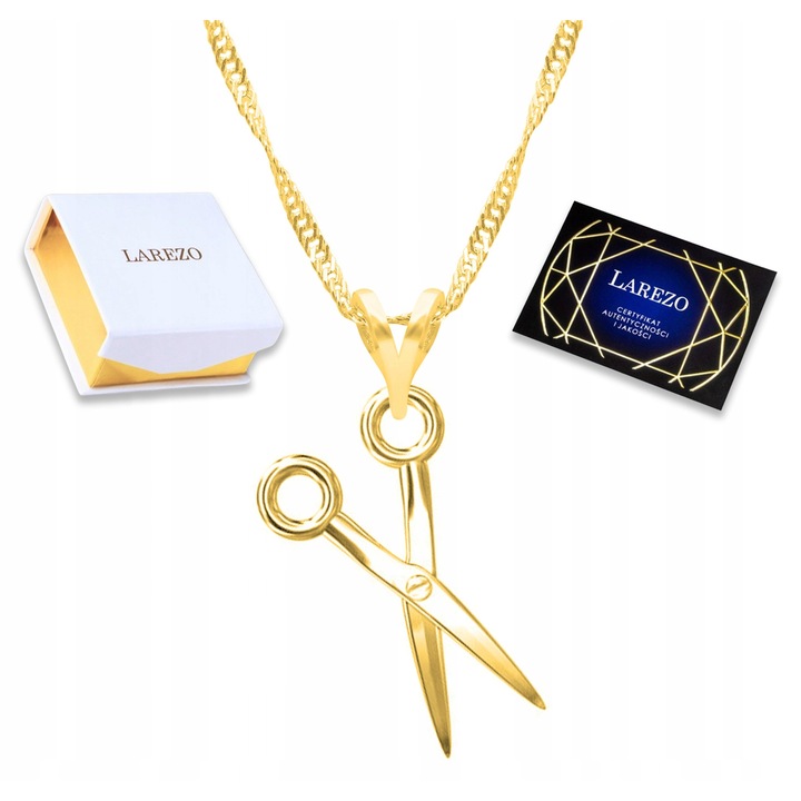 Colier Larezo, argint 925, placat cu aur 585, lungime 42cm + 3cm, design elegant