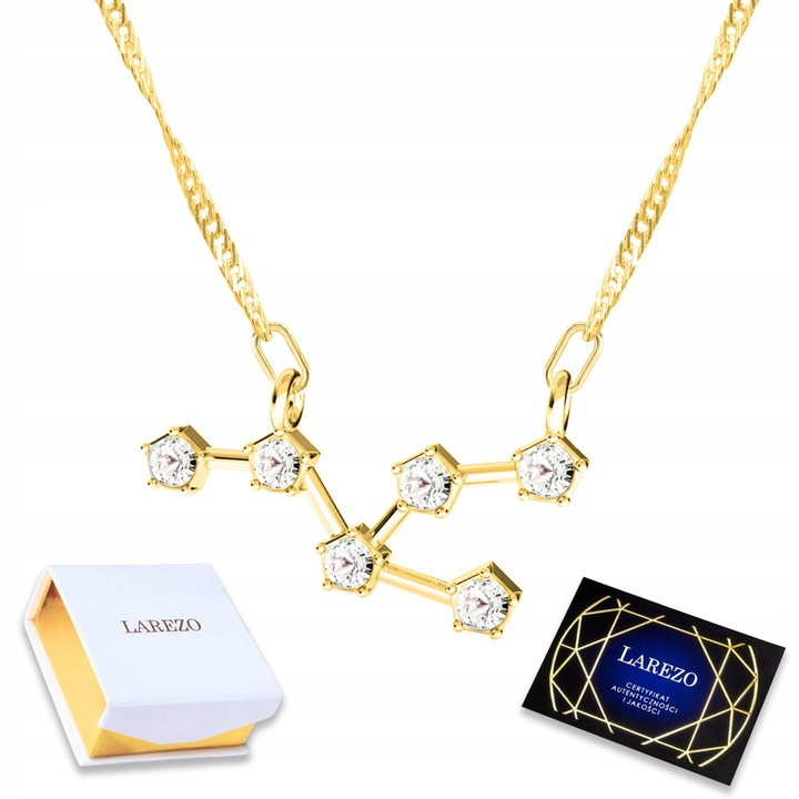 Colier Zodiacul Taur, Larezo, Argint 925, Acoperire Aur 585, 42cm + 3cm, 11mm