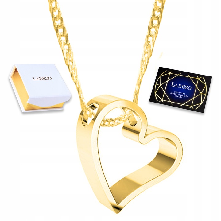 Colier Larezo, argint 925, placat cu aur 585, lungime 42cm + 3cm, in cutie de bijuterii