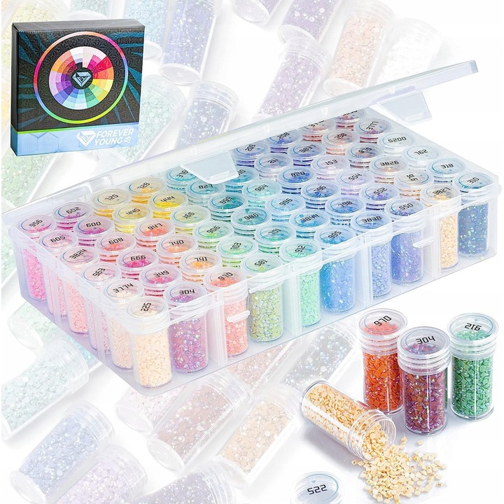 Set creativ cu cristale pentru fete, Forever young 60 CULORI