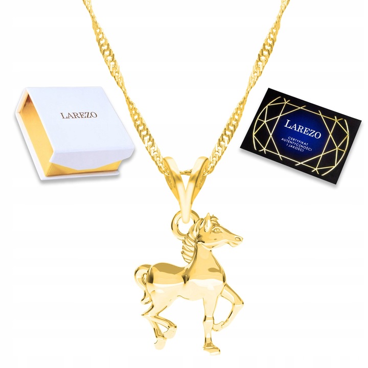 Colier Larezo, Aur 585, Argint 925, 42cm + 3cm, Design cu animal