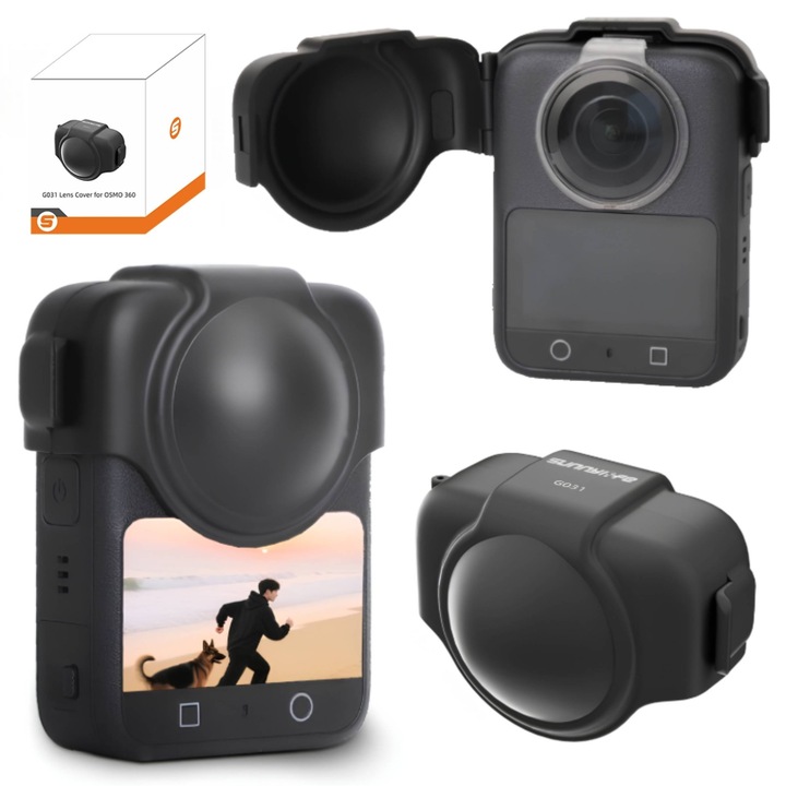 Protectie Obiectiv pentru Camera DJI OSMO 360, Sunnylife, Neagra, 72x53x49mm