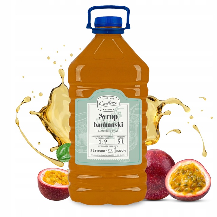 Sirop de maracuja 5L, EXCELLENCE, aroma intensa, culoare portocalie