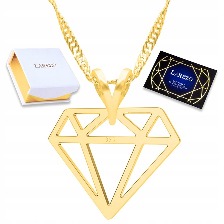 Colier din argint 925 cu aur 585, lungime 42cm + 3cm, design elegant, set complet cu cutie si certificat, Larezo