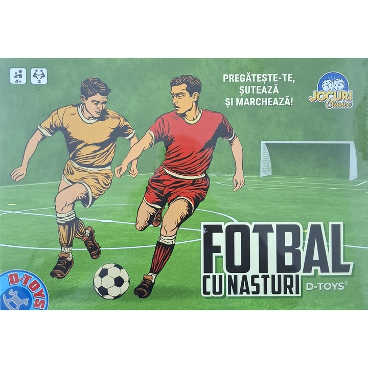 Fotbal cu nasturi, Dtoys, joc clasic, pentru 2 persoane, de la 4 ani, distracție garantată