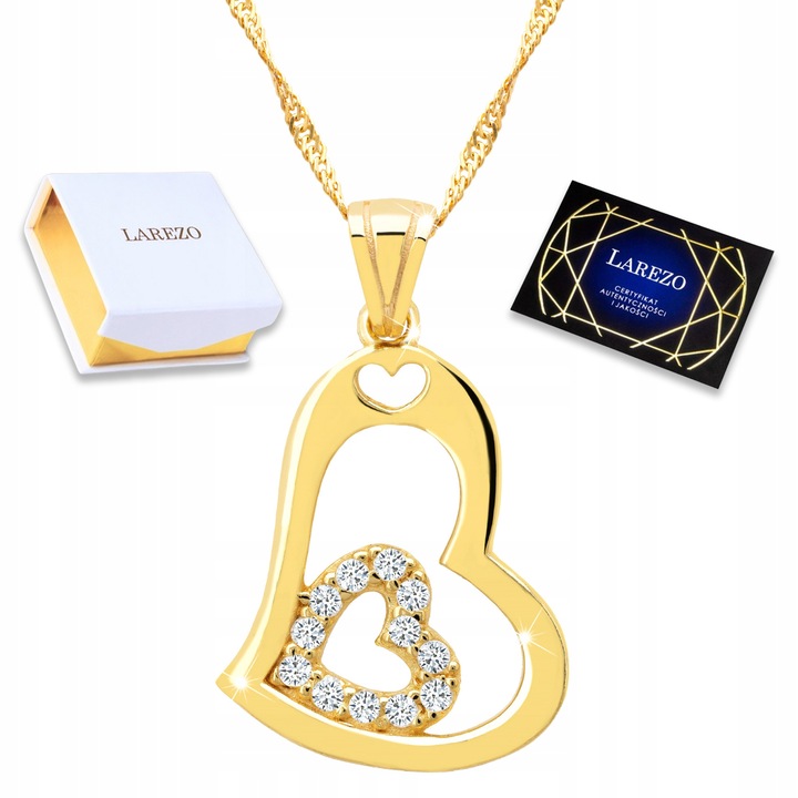 Colier Larezo, Argint 925, Aur 585, 42cm + 3cm