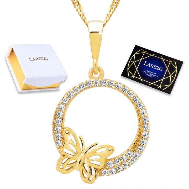 Colier Larezo, din Argint 925, placat cu Aur 585, 42cm + 3cm, 4,80g, cu Cutie si Certificat de Calitate