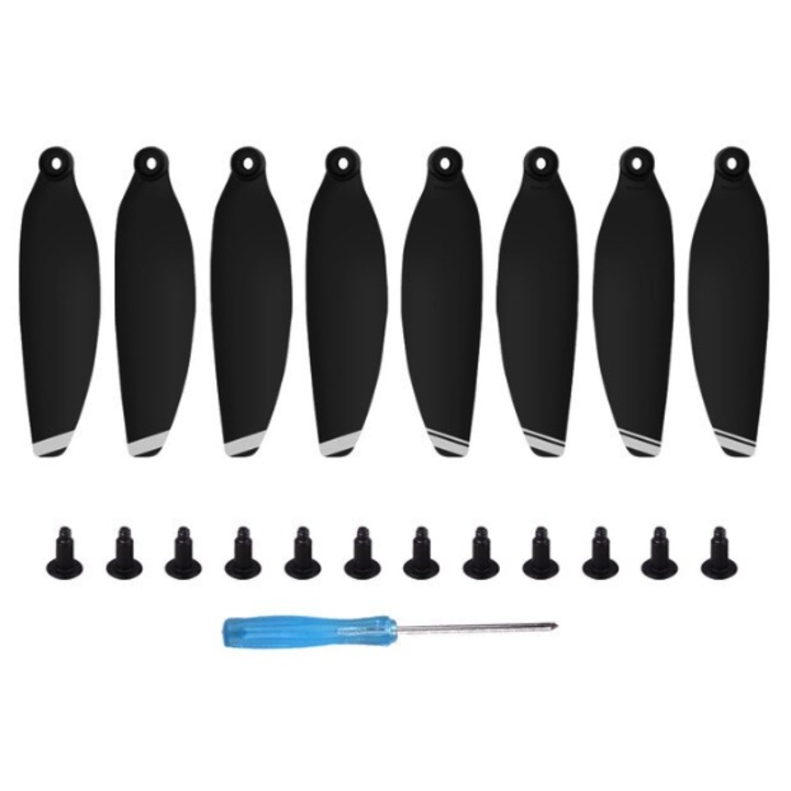 Set 4 elice pentru drona DJI Mavic Mini, Sunnylife, 8 piese, argintiu, material compozit