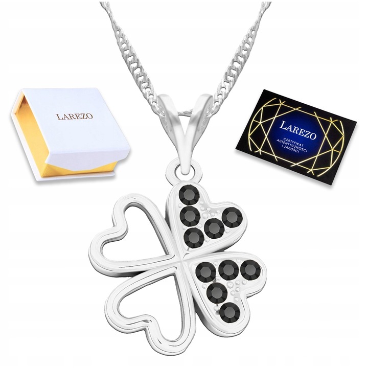 Colier din argint 925 cu motiv de trifoi, lungime 42cm