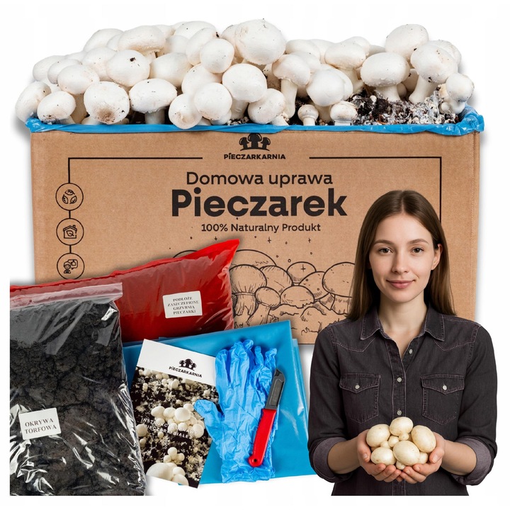 Set de cultivare ciuperci, 8kg, substrat ecologic, instructiune inclusa, fara marca