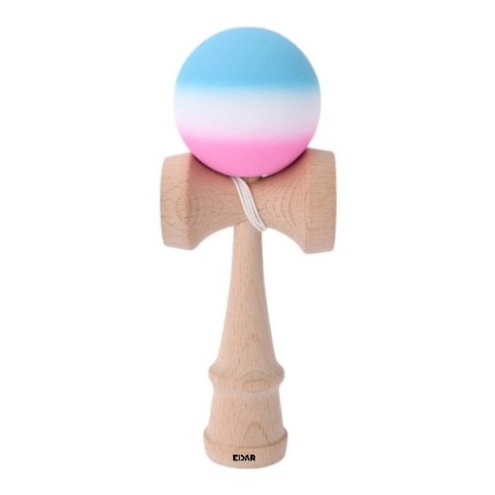 EDAR Professzionális Kendama, X modell, gumírozott labdával és Rubber Grip tapadással, 18 cm, ügyességi és koordinációs játék gyerekeknek és felnőtteknek, kék/fehér/rózsaszín színben