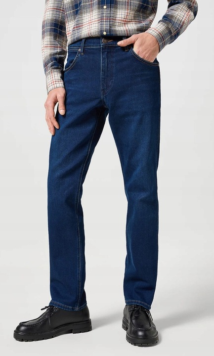 Blugi barbatesti Wrangler Greensboro, regular straight, bleumarin, bumbac, W31-L32 US