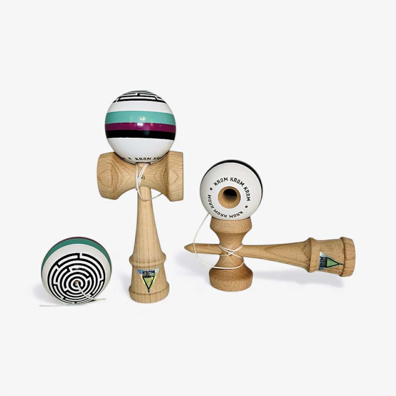 Kendama interactiva GIA'S WORLD 18 cm, lemn, set cu ata de rezerva