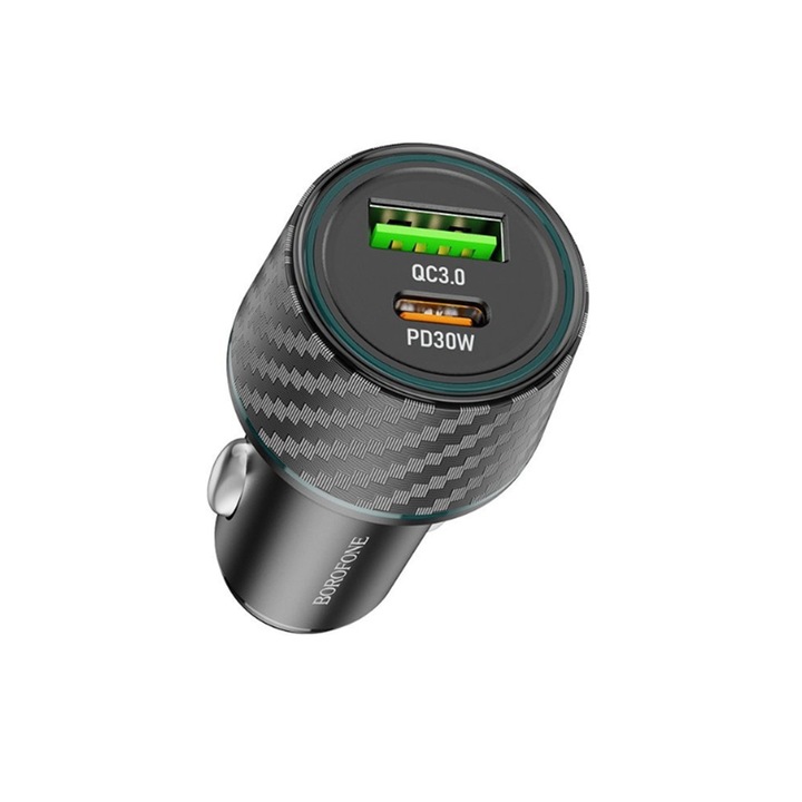 Incarcator auto Borofone BZ21 Brilliant, 48W, 3A, 1 x USB-A - 1 x USB-C, Negru