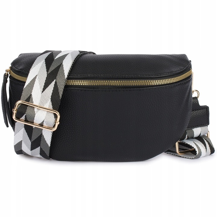 Női táska FLORA&CO, fekete, műbőr, 2 rekesz, méretei 15x25x9cm, állítható pánt