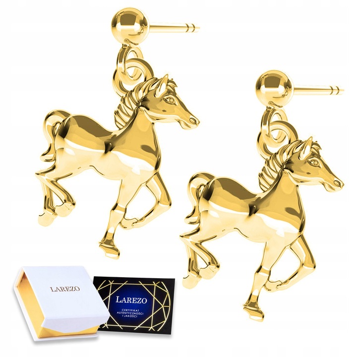 Cercei din argint 925 cu aur 585, model animale