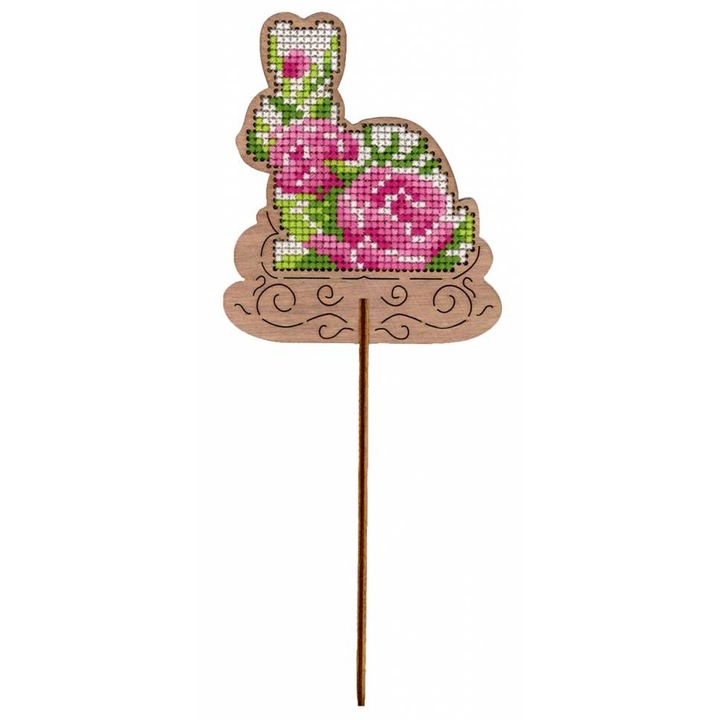 Комплект за бродиране върху дървена основа MP Studia "Великденски цветя" 8x21 см