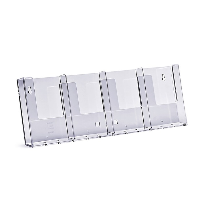 Stojak pentru Ulotki Taymar 4 x DL, transparent, dimensiuni 425x150x65mm