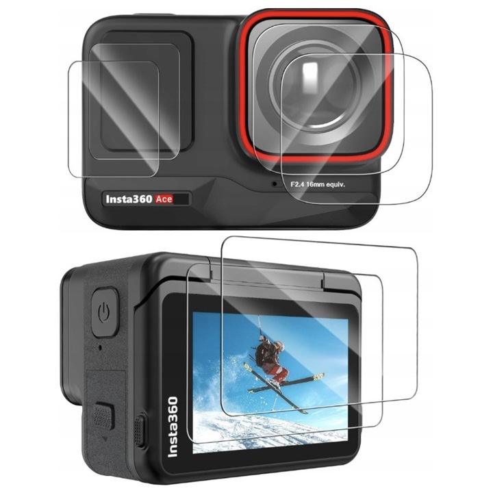 Комплект за защита Sunnylife за обектив и екран Insta360 Ace, 6 части, 9H, включително аксесоари за почистване
