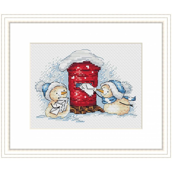 Комплект за бродиране с кръстат бод MP Studia "Писмо до Дядо Коледа" 10x13 см