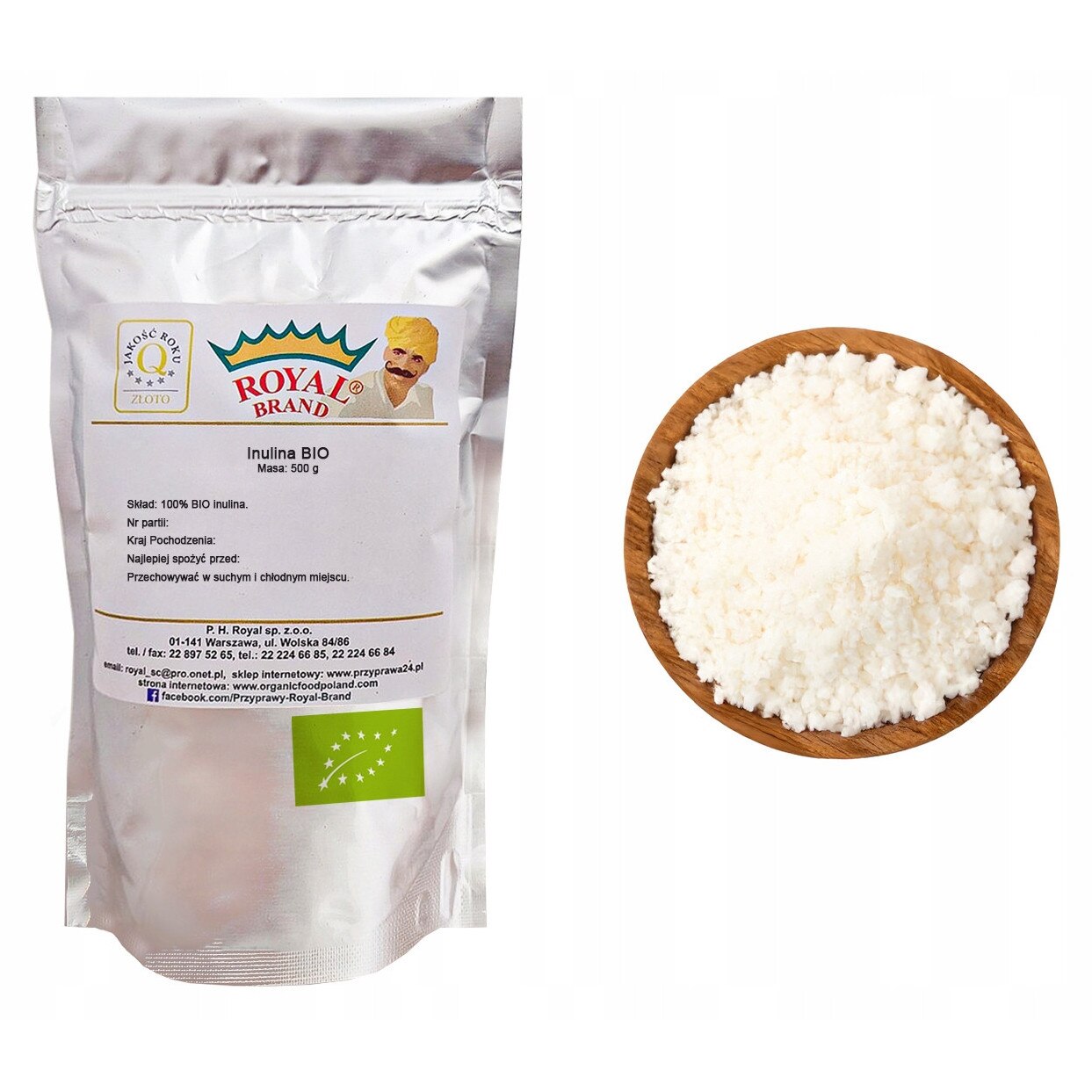 Pudr de Inulina de Agave Bio 500g Royal Brand, Prebiotic Natural, Fr  Zahr, Vegan - eMAG.ro