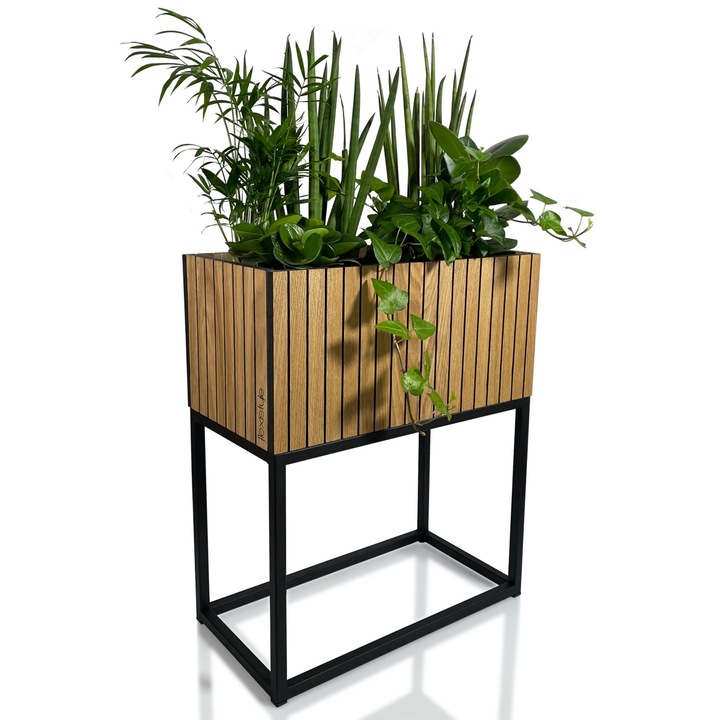 Kwietnik LOFT FIORINO, 42x22x50 cm, lemn natural, metal