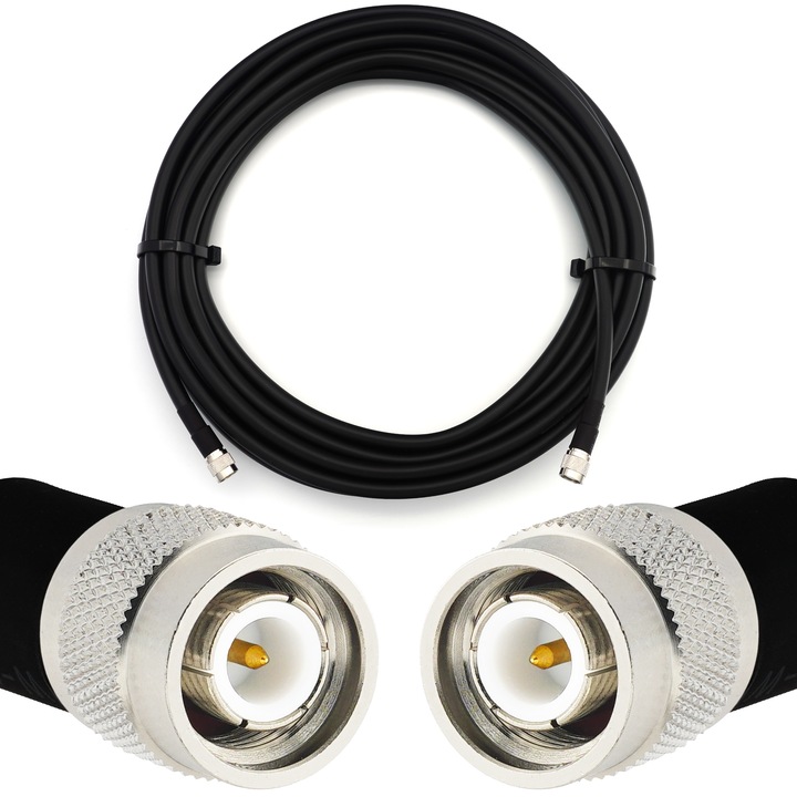 Cablu coaxial LMR400 1m TNC tata la TNC tata flexibil din cupru complet, 50 Ohm