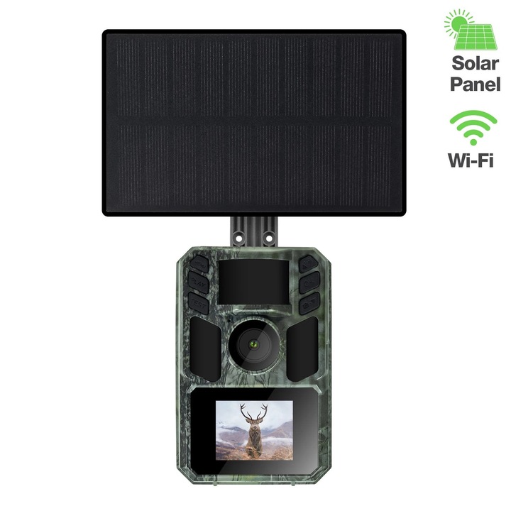 EVOLVEO StrongVision Solar WiFi vadkamera, WiFi csatlakozás, 48 Mpx felbontás, 115x63x75mm méretek, teljes készlet