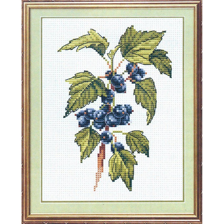 Комплект за бродерия с кръстат бод MP Studia "Горски плодове" 15x18 см