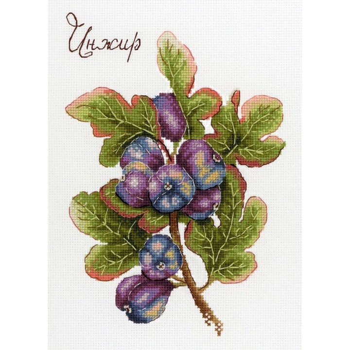 Комплект за бродерия с кръстат бод MP Studia "Дарове на природата. Смокиня" 8x13 см