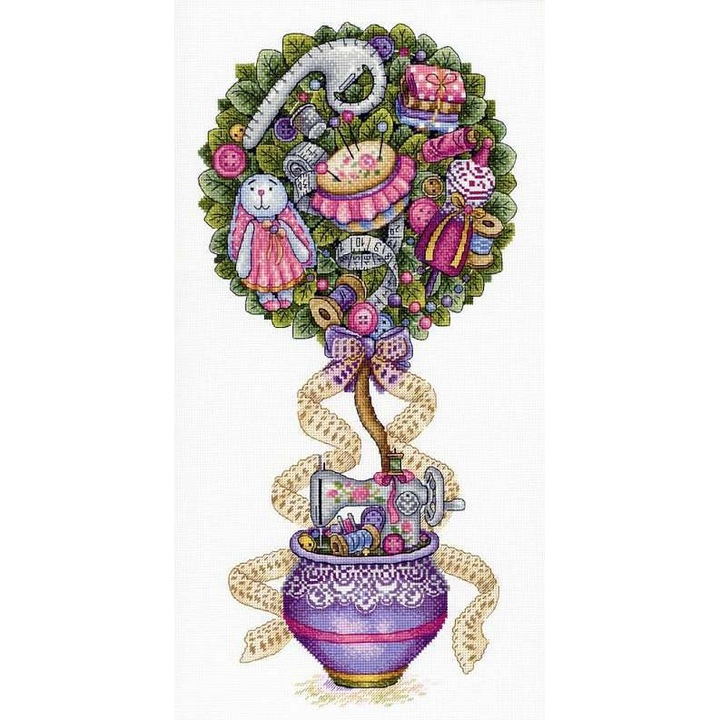 Комплект за бродиране с кръстат бод MP Studia "Приказки за шивачки" 18x36 см