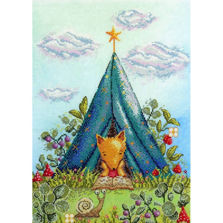 Комплект за бродиране с кръстат бод MP Studia "Лисича лято" 24x33 см