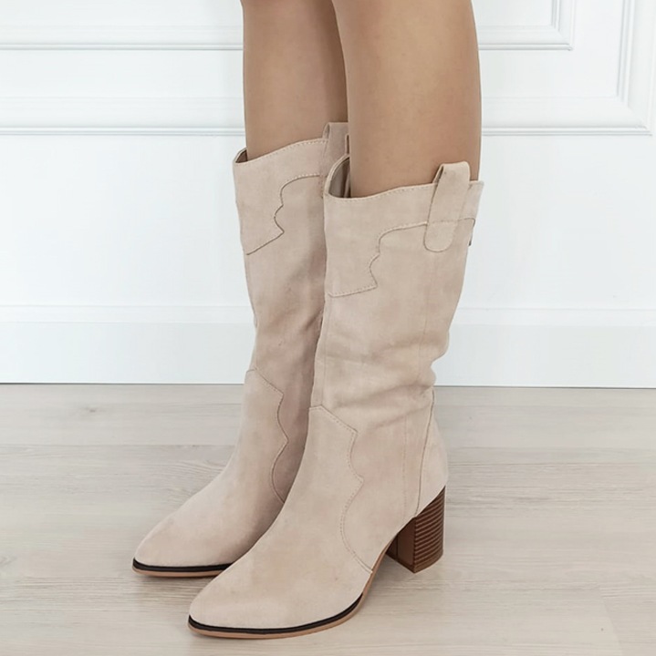 Ботуши B-8615A 114, Елегантни, Бежов,, Бежов, 39