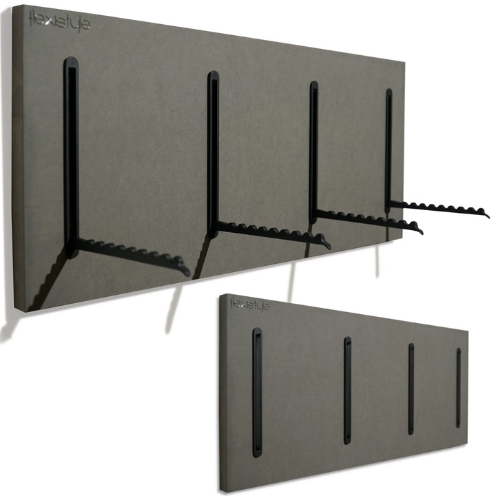 Cuiere din MDF, FLEXISTYLE, 25x60cm, gri, set cu 2 coltare