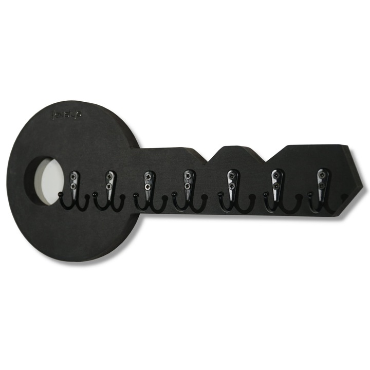 Suport pentru chei, FLEXISTYLE, model Klucz, MDF negru, 40x20cm