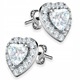 Set bijuterii, Larezo, colier si cercei, motive inima, zirconiu, 42cm, argint 925