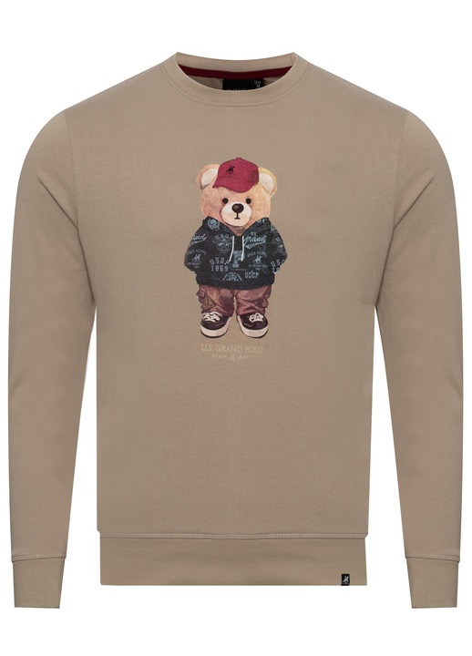 Hanorac barbati, U.S. GRAND POLO EQUIPMENT & APPAREL, bej