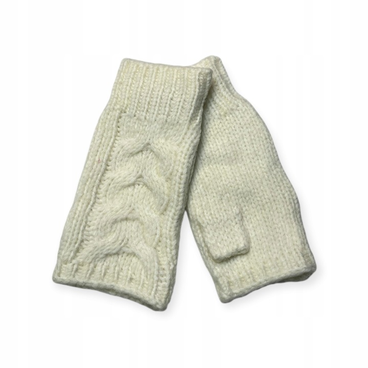 Дамски ръкавици, LOFT, без пръсти, бели, отлично качество, One-Size