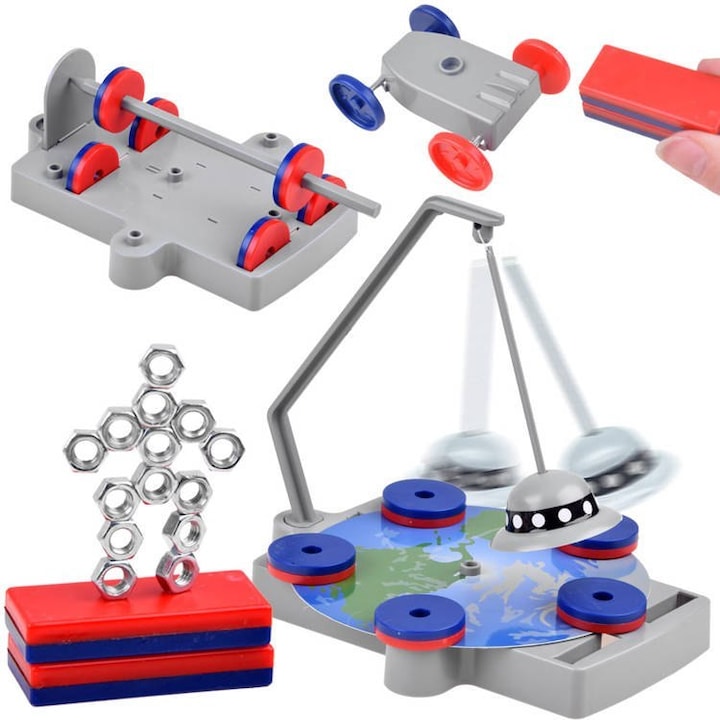 Set educativ 12 in 1, JOKOMISIADA, experimente cu magneti, 3,2cm, 5x2x0,8cm